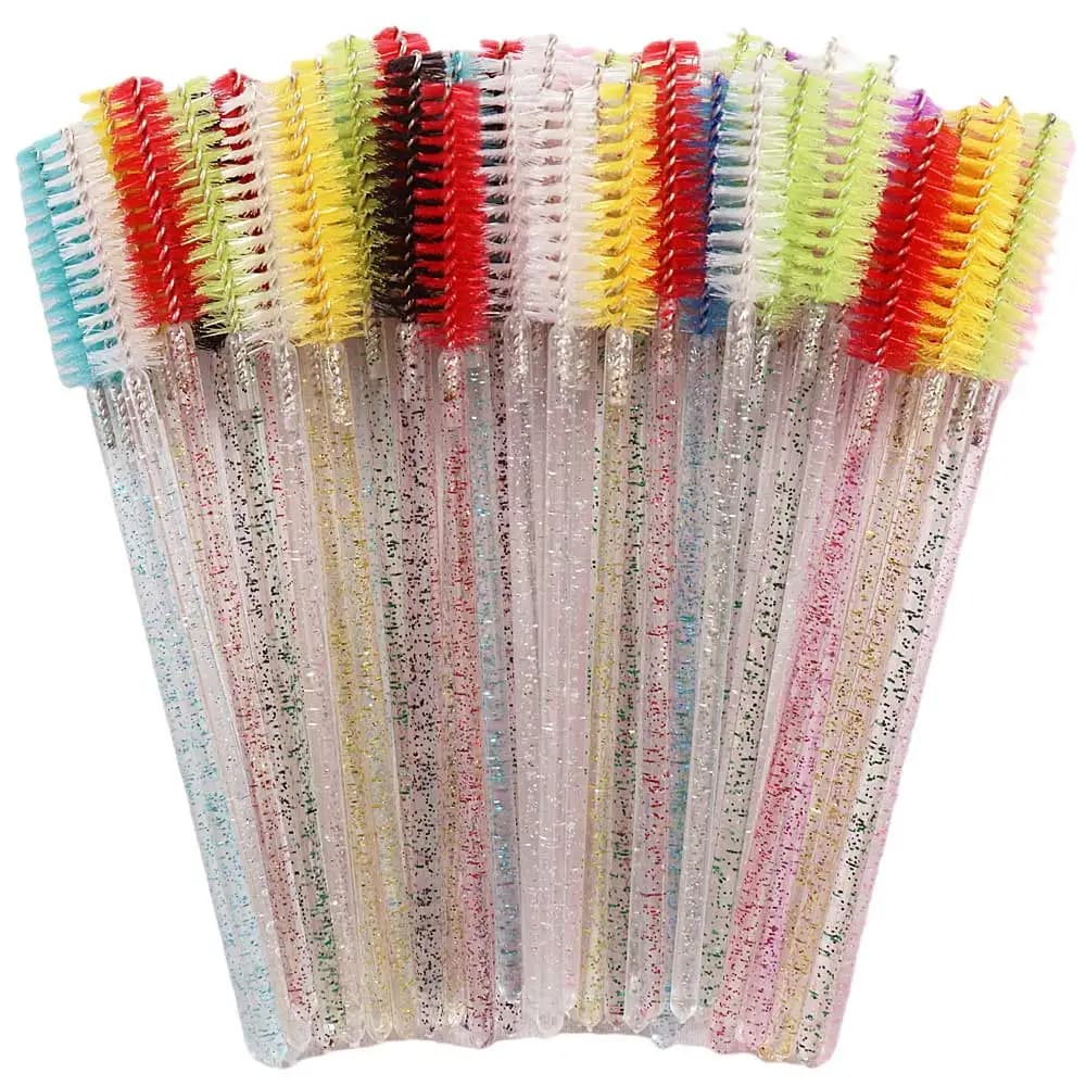 50Pcs Disposable Makeup Brush Professional Makeup Beauty Tool Comb Eye Lashes Extension Crystal Eyelashes Mascara Wands