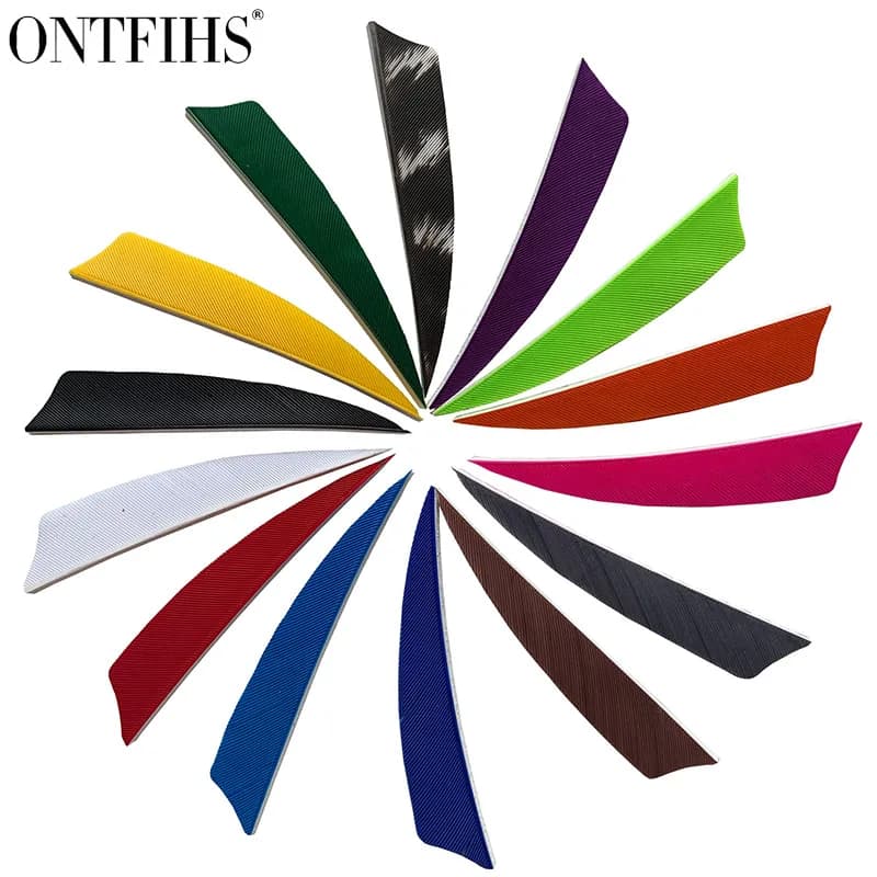 50 Pcs ONTFIHS 2.5 Inch Shield Archery Fletches Feather Natural Turkey Feathers Arrow Fletching For Hunting Long Bow
