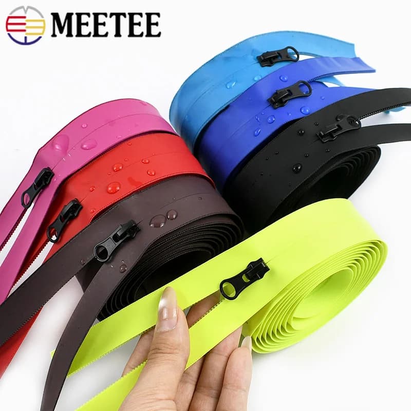 3/5Pcs 3M/5M 3#5# Nylon Waterproof Zipper Tape Reverse Sliders for Bag Storage Pouch Jacket Repair Cut-to-Length DIY Sewing
