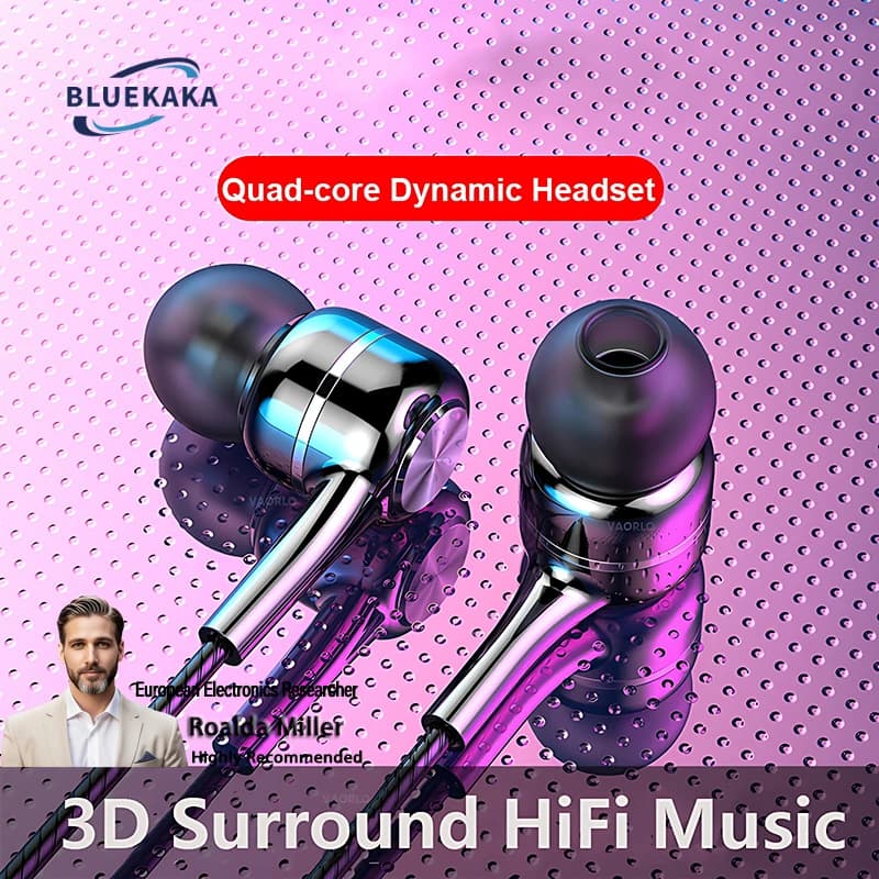 3.5 mm wired earphones, in-ear earphones, Hi-Fi stereo earphones, powerful bass, sports headphones, stereo headphones for music games with microphone