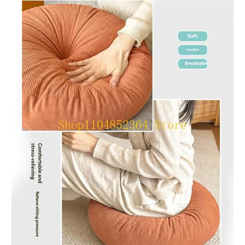 652F Round Floor Pillow Washable Fabric Meditation Sitting Cushion for Living Area