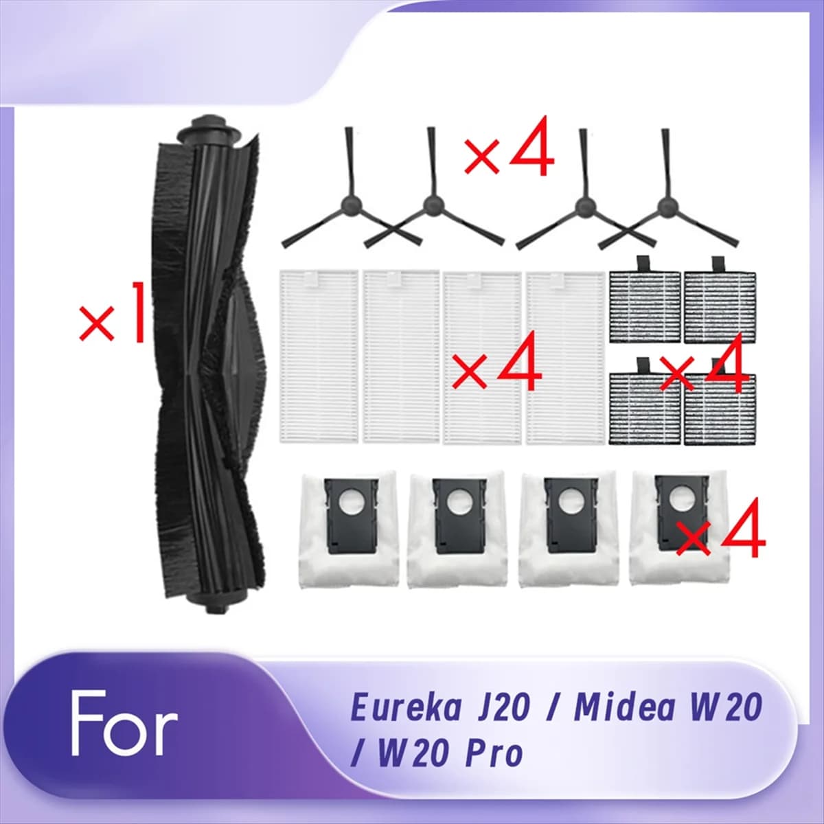 NUOVO Per Eureka J20/Midea W20/W20 Pro Robot Aspirapolvere Spazzola Laterale Principale Filtro HEPA Migliorata Efficienza di Pulizia