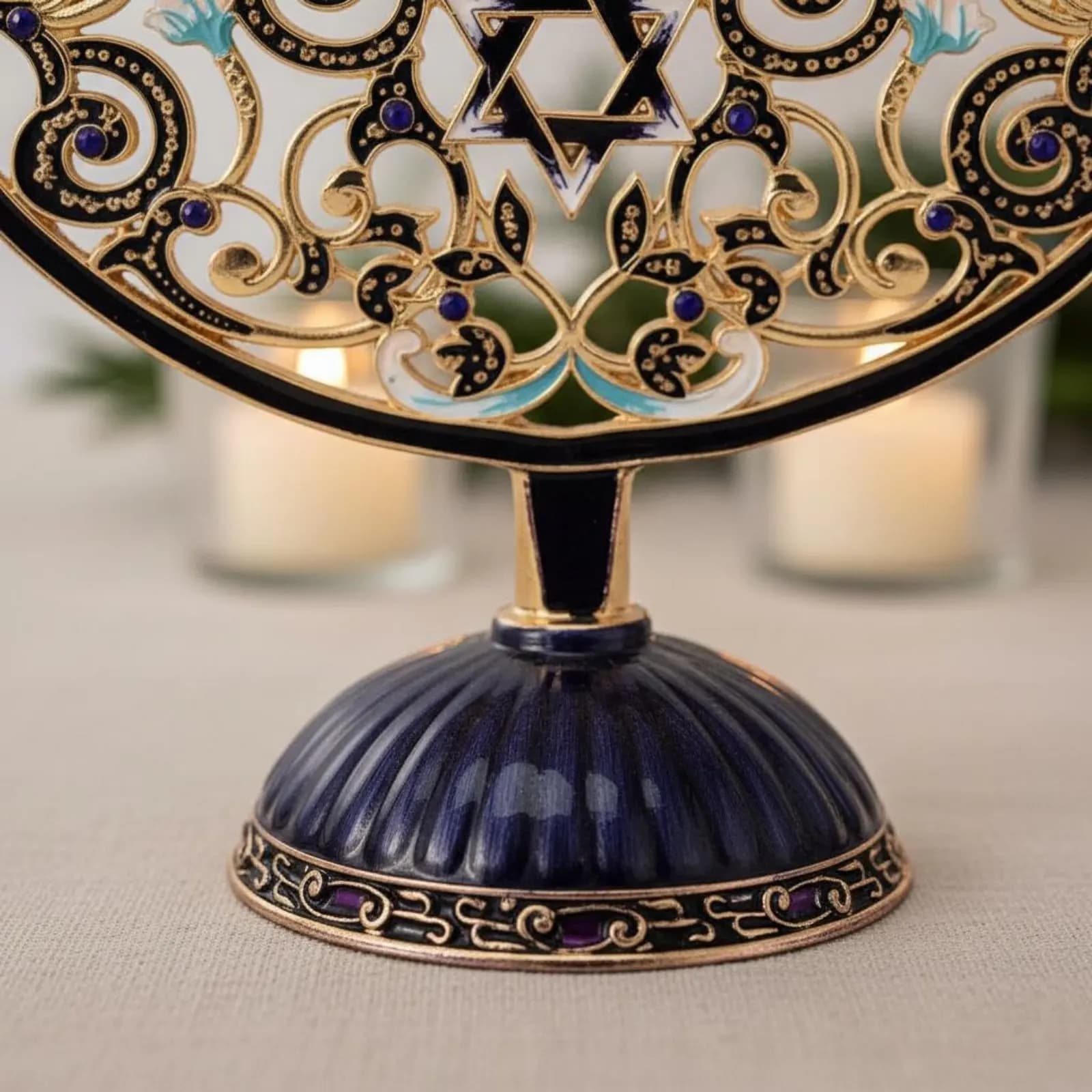 Menorah a 9 Bracci per Hanukkah, Design Vintage, Portacandele in Metallo a Nove Bracci, Regalo Spirituale, Candelabro per Chanukah
