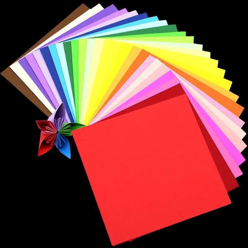 25-Color square colorful multi-color handmade origami thousand paper cranes colored stacked paper-cut