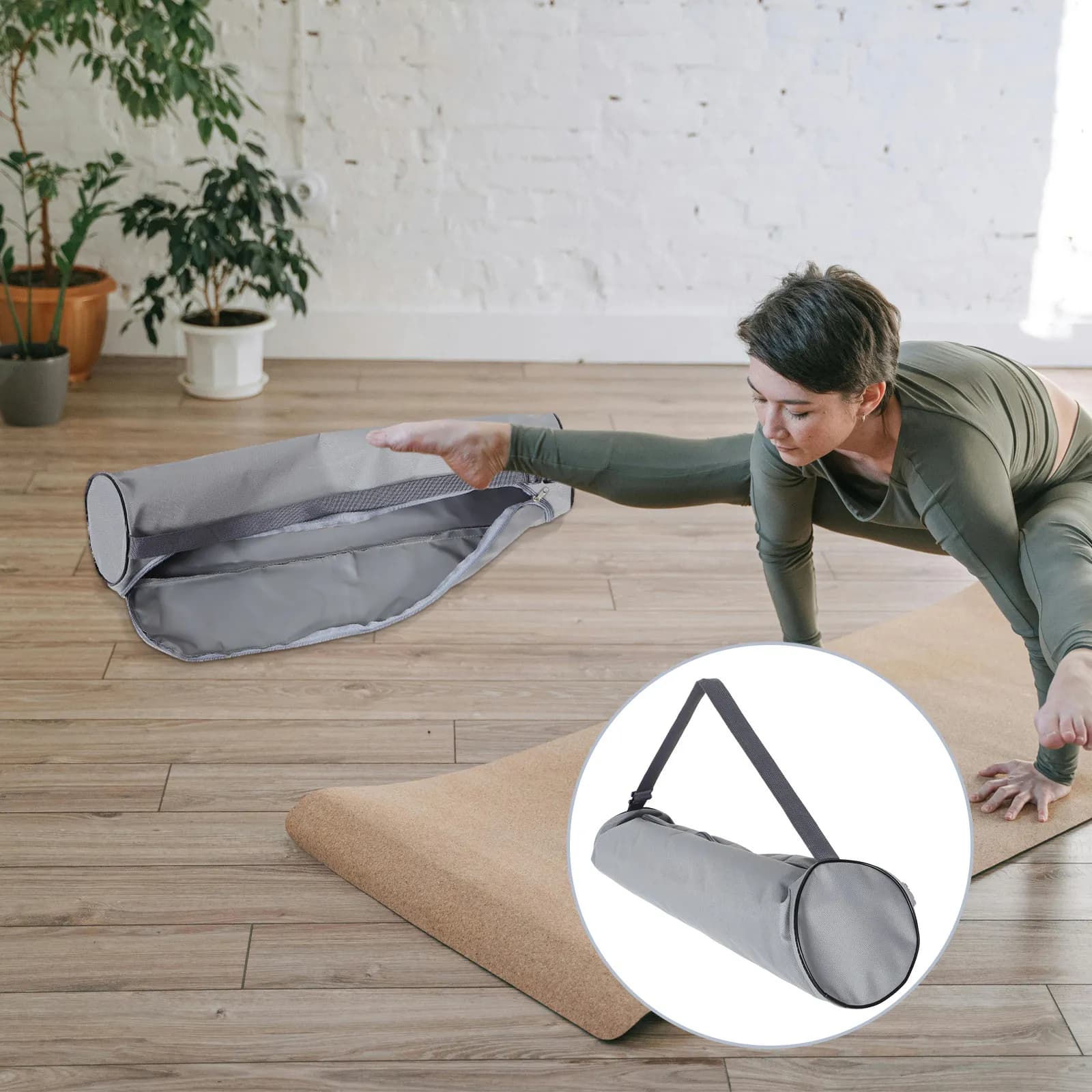 Waterproof Yoga Mat Bag Lightweight Folder with Single Shoulder Strap and Zipper Closure for All Sizes of Carpets, Gym, Beach, Travel