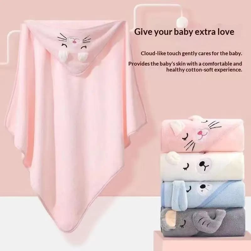 Asciugamani con Cappuccio per Neonati a Forma di Animali Cartoon, Accappatoio Caldo per Bambini, Coperta Avvolgente Morbida per Maschi e Femmine