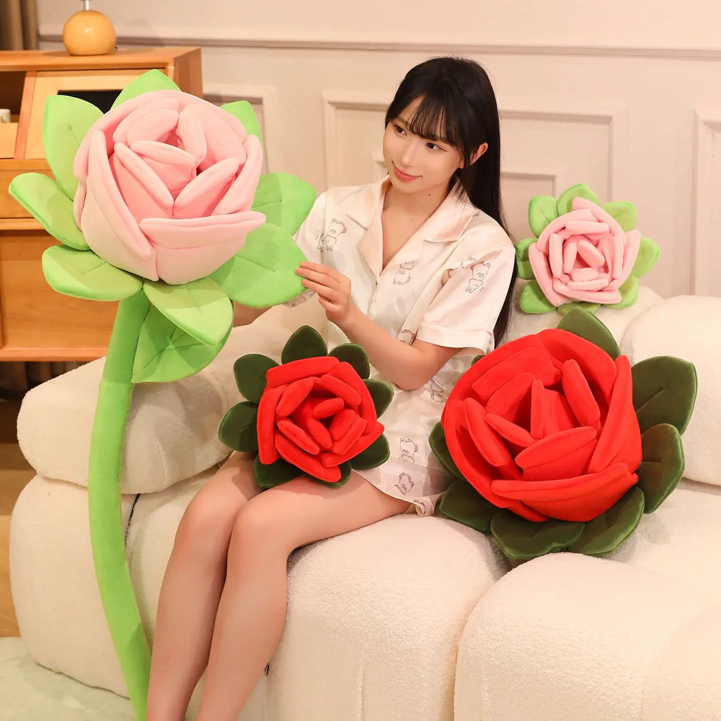 40/110 centimetri Simulazione Fiore di Rosa Peluche Bambola Cuscino Rosa Rosso Striscia Fiore Peluche Decorazioni Per La Casa Regalo di San Valentino Per La Fidanzata