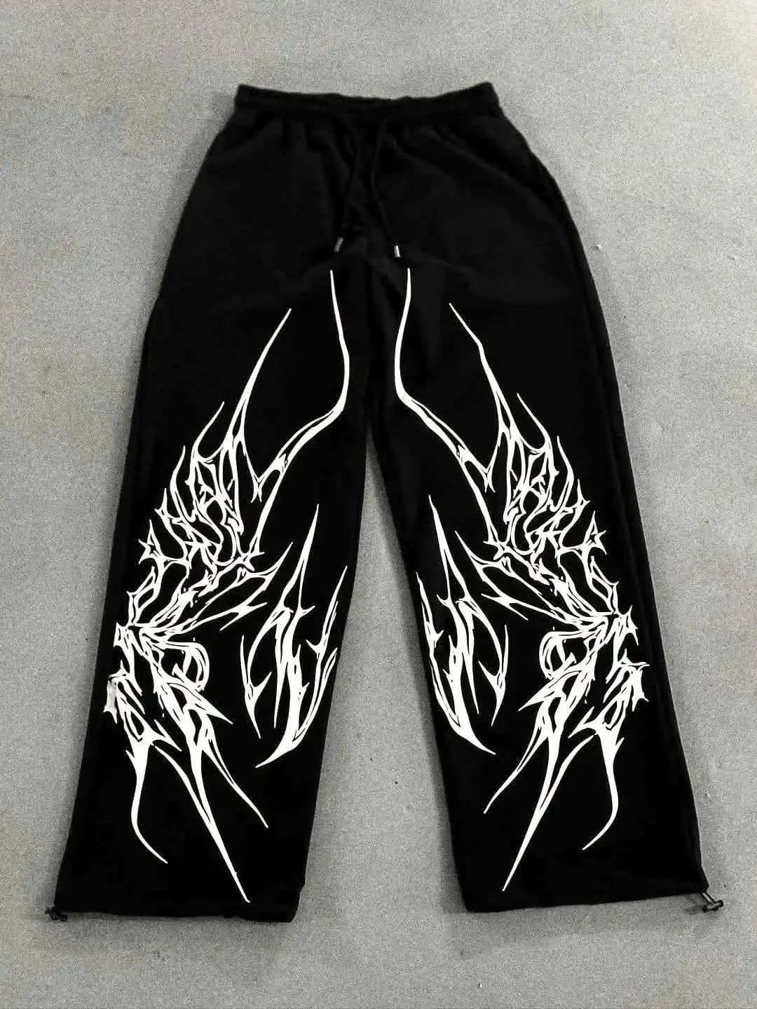 Summer 2026 Fashion New Retro Gothic Retro 3D Printed Hip-hop Sports Casual Pants Hip-hop Street Wear Loose Pants Plus Size