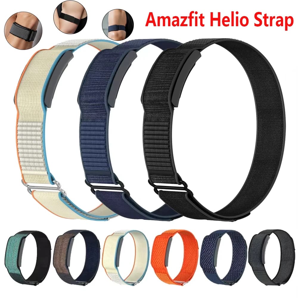 Fitness Tracker Straps for Amazfit Helio, adjustable breathable nylon bracelet for replacing Amazfit Helio straps.