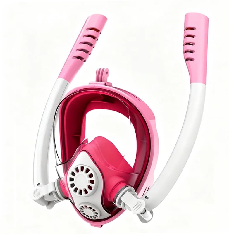 Full Face Diving Mask 180 View, Silicone Underwater Gear, Scuba Snorkel Equipment for Adults Swimming Use