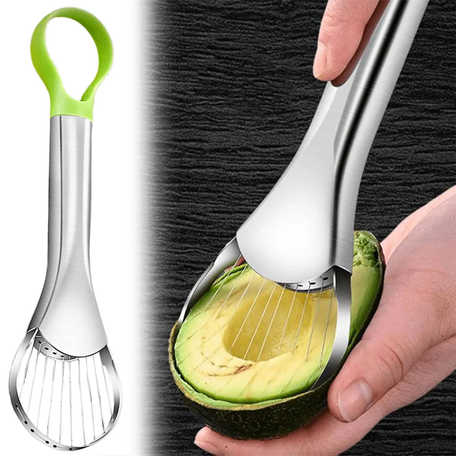 Gadget for knife for avocado, stainless steel cutters Kitchen tool Artifact to cut fruit All for kitchen and house Fruit slices of dragon
