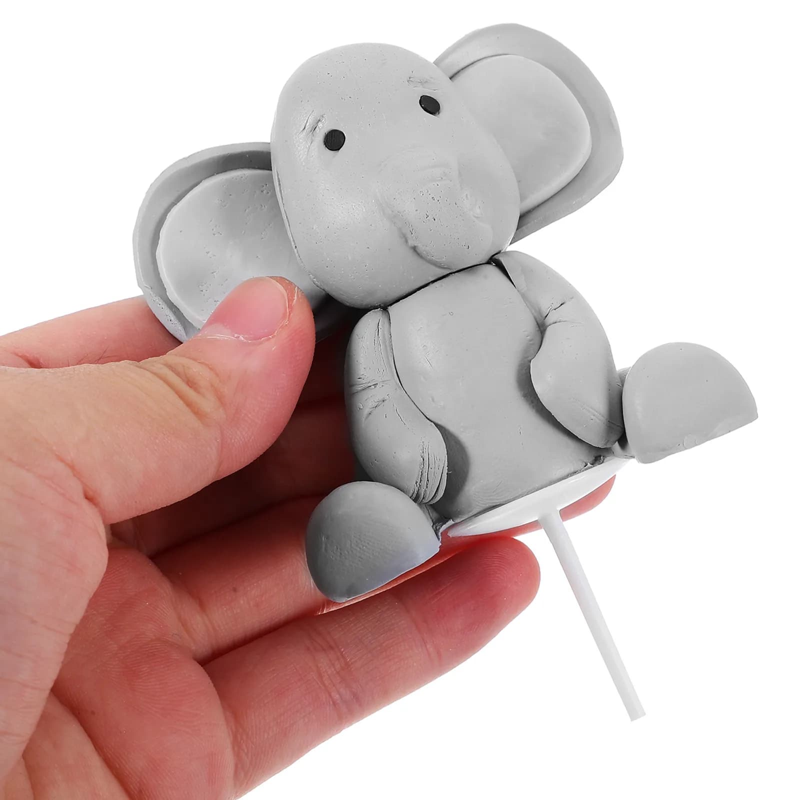 Set Decorativo per Torta a Tema Elefante con Forme Sferiche, Topper in Metallo e Argilla Polimerica per Baby Shower e Feste di Compleanno