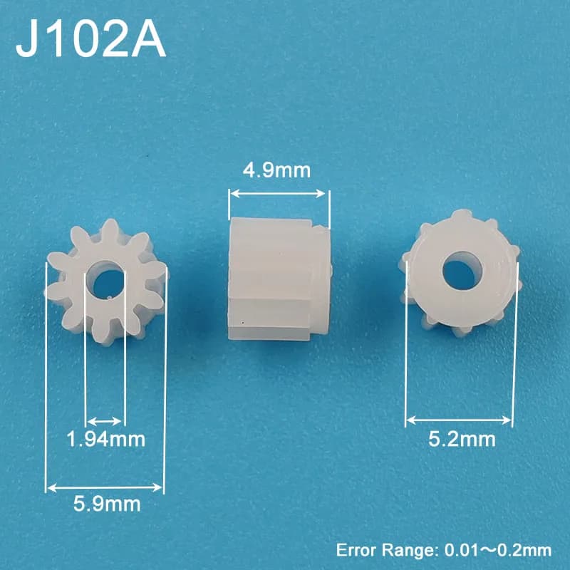102A Modulo Spalla 0.5 GEAR 10 Denti 2mm Albero Stretto Pom Ingranaggio In Plastica Giocattolo Modello Ingranaggio J102A 0.5M