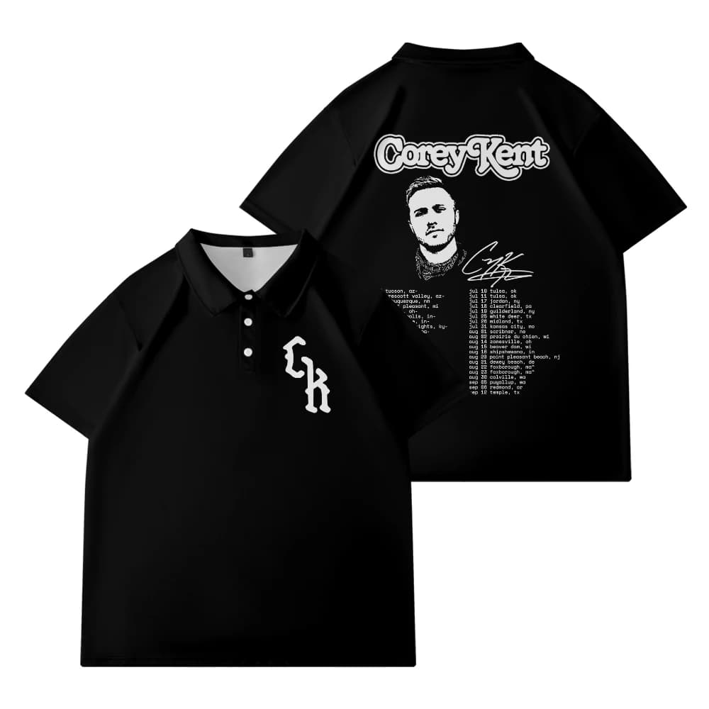 Corey Kent 2025 Tour Merch Polo unisex T-shirt a maniche corte T-shirt da golf oversize casual ed elegante