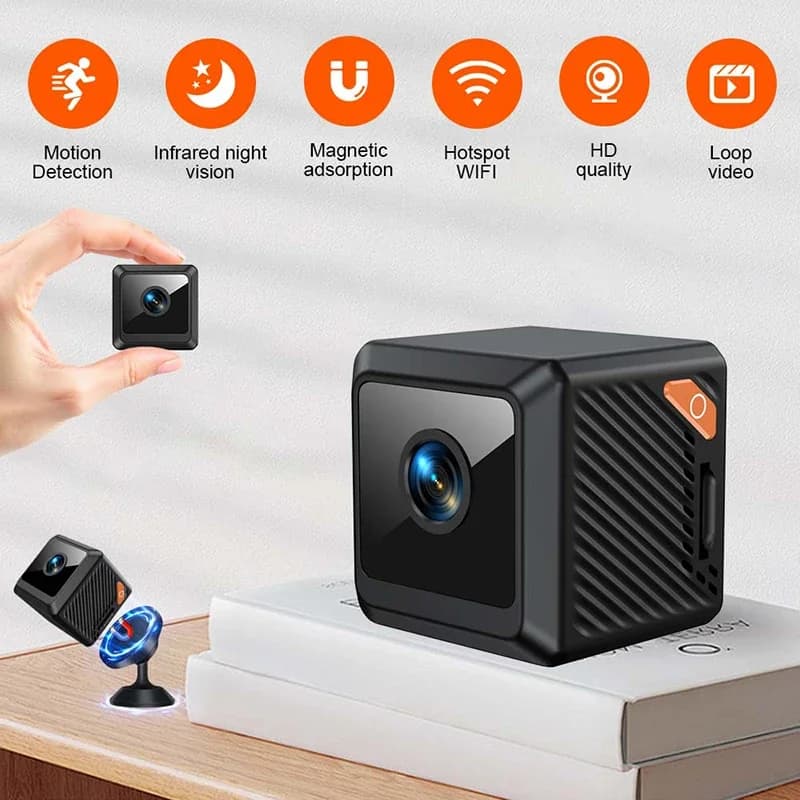 Mini Telecamera Magnetica 4K Wireless WiFi, Monitor per Bambini, Rilevamento Animali Domestici, Sicurezza Domestica, Visione Notturna, NUOVO 2026