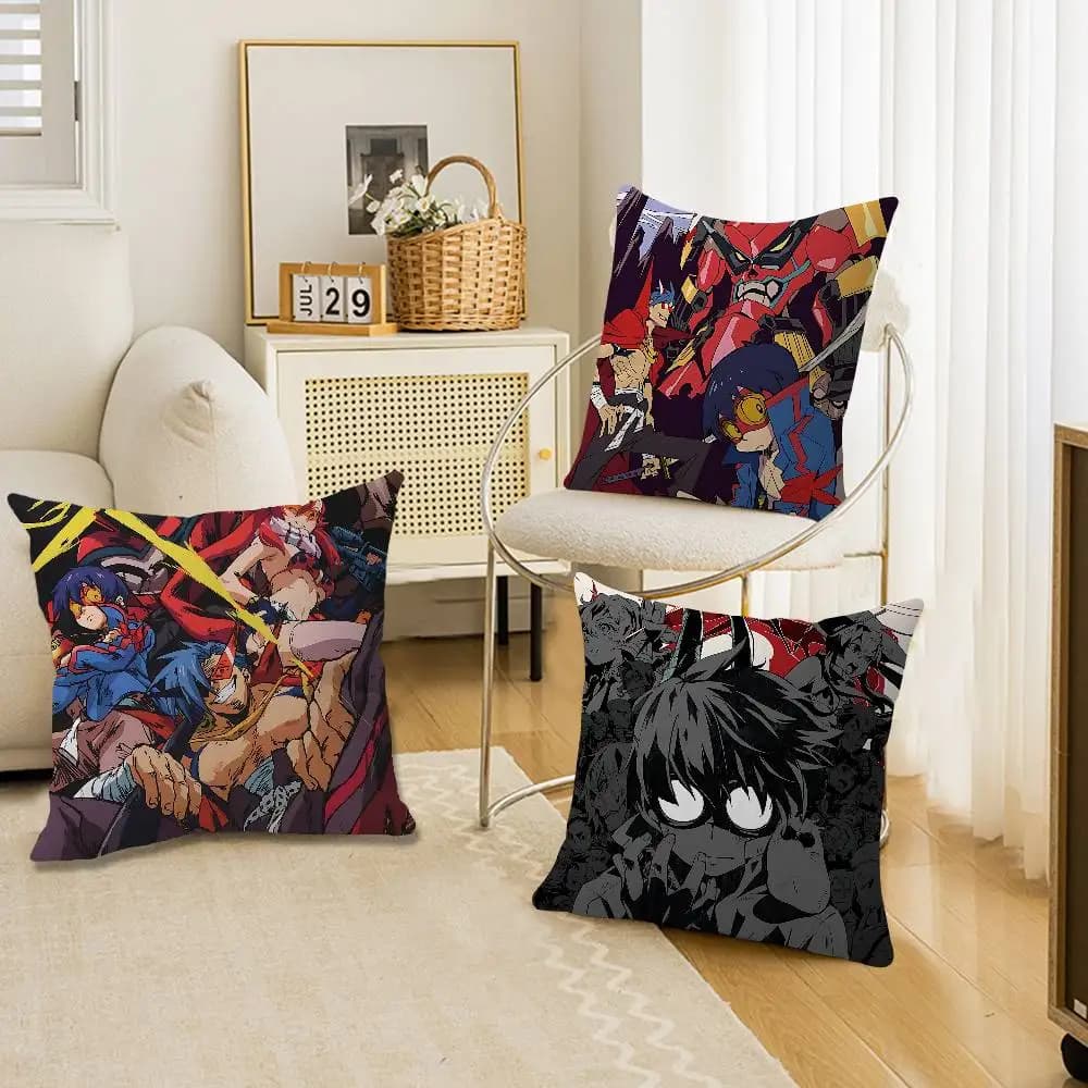 Anime Tengen Toppa Gurren-Lagann Pillow Anime Pillow Sofa Bed Head Pillow Cover Cushion Cover 45x45 Cm Fashion