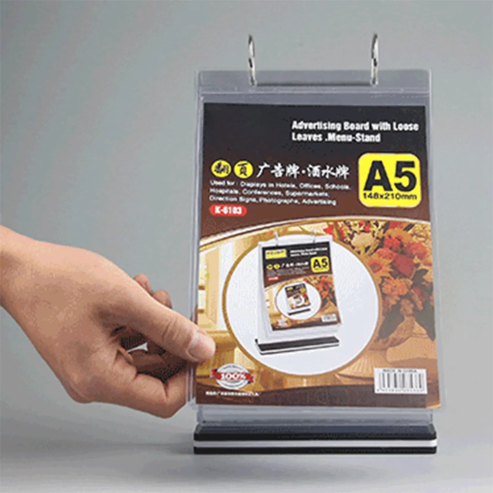 AT13 2X A4 Multi-Page Flip Display Etichetta per scheda Espositore Etichetta staccabile Porta menu aziendale
