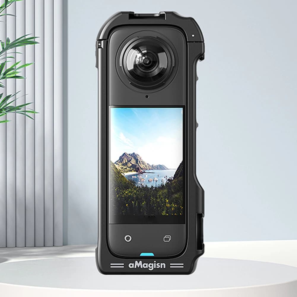 Telaio Protettivo Robusto per Action Camera Compatibile con X4, Materiale ABS Nero, Attrezzatura di Sicurezza Leggera e Compatta per Fotocamera