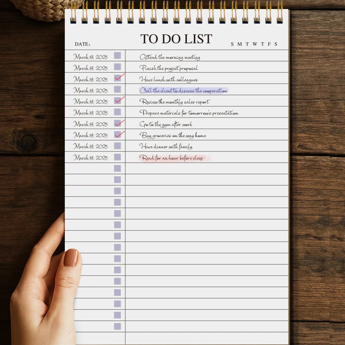 1PC A5 Spiral To Do List Notebook, Daily Planner Pad with Checkboxes, Portable Task Organizer for Office, School, and Home Use