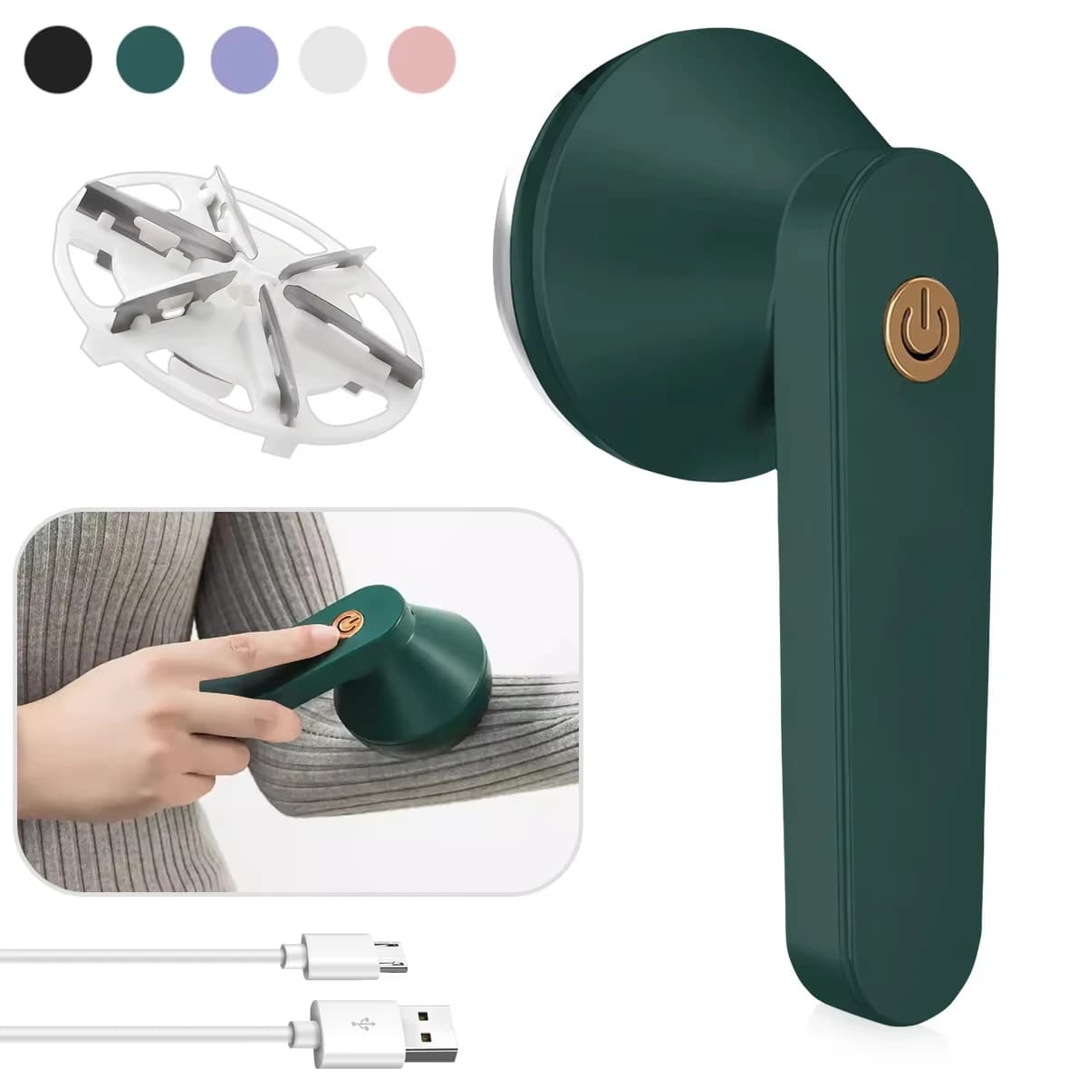 Levapelucchi Portatile Ricaricabile da Viaggio, Rasoio per Tessuti, Rimuovi Pelucchi con Design a 6 Lame Migliorato