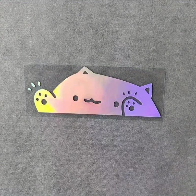 Adesivo in vinile per auto con gattino carino che batte sul finestrino, decorazione creativa per auto e copertura antigraffio