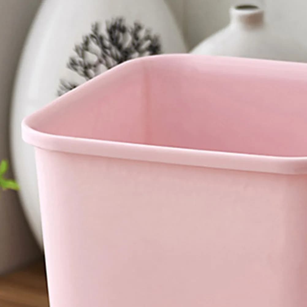 Mini Cestino in Plastica con Coperchio, Contenitore per Rifiuti di Piccole Dimensioni, Rosa, per Auto, Casa, Ufficio, Scrivania, Organizzazione e Raccolta Detriti