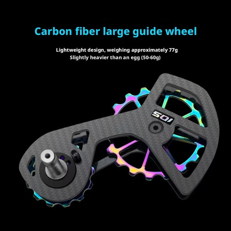 Carbon Fiber Oversized Jockey Wheel, Ceramic Pulley for Road Bike Rear Derailleur, Fits Shimano UT 105 5800 6800