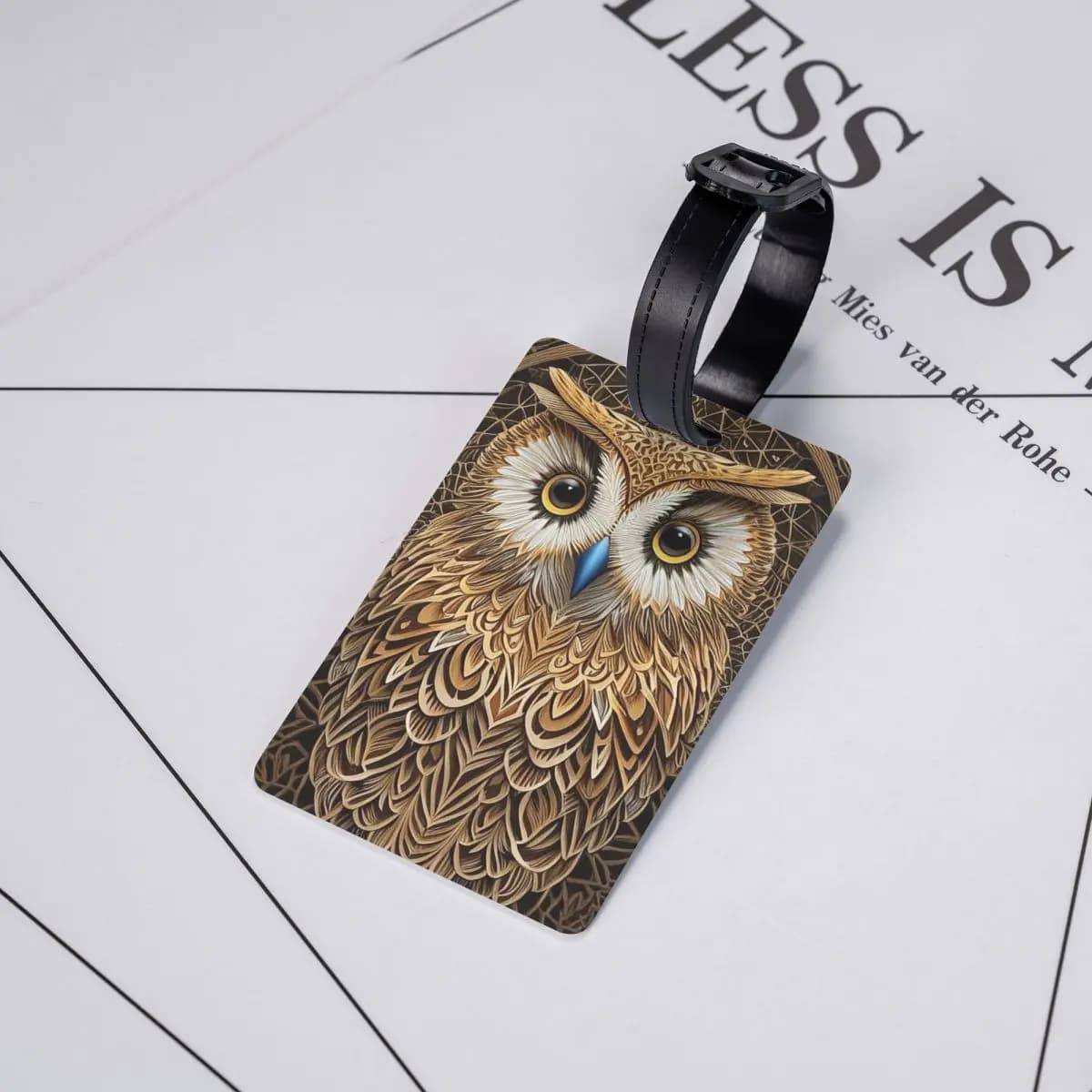 Etichette per Bagagli con Stampa 'Owl Beliefs', 5 Pezzi, Accessori per Valigie, Etichette per Bagagli da Viaggio, Porta Etichette con Nome e Indirizzo