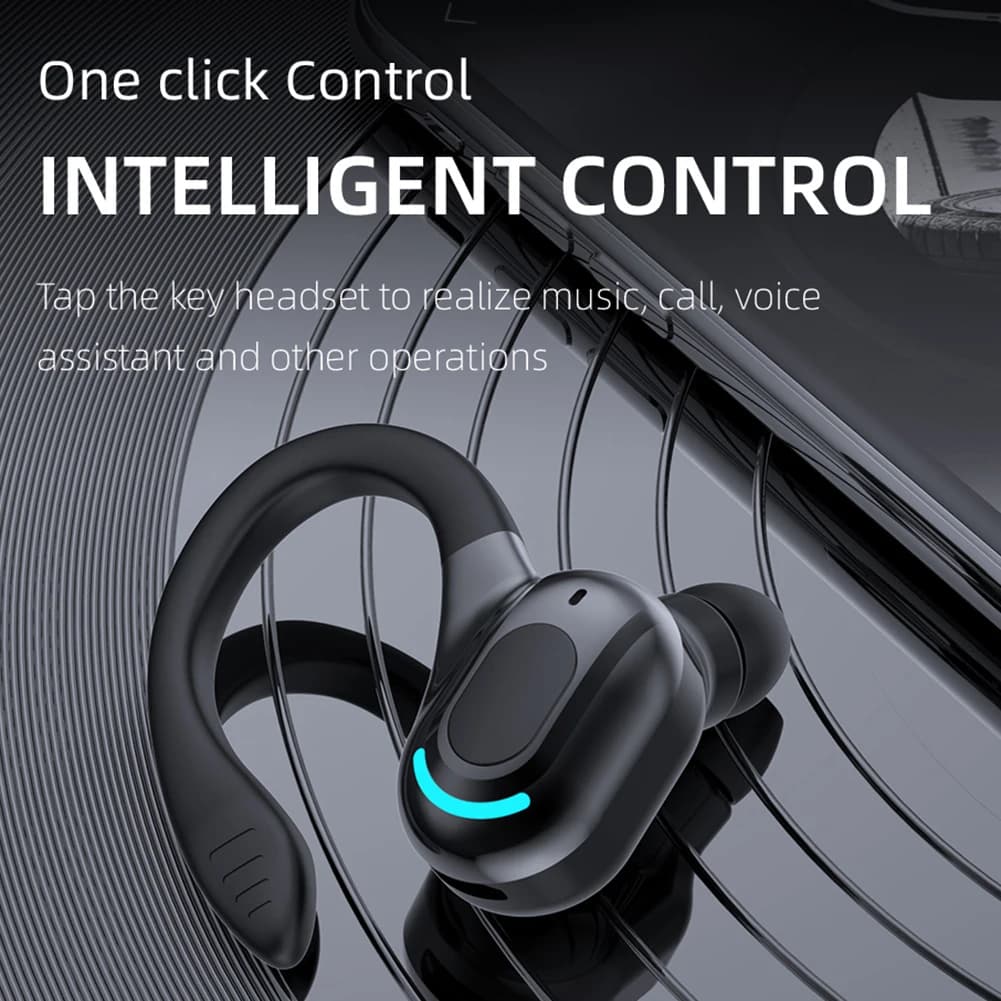 M-F8 Auricolari a orecchio singolo sospesi impermeabili Compatibile con Bluetooth 5.2 Cuffie da lavoro wireless sportive con cancellazione del rumore