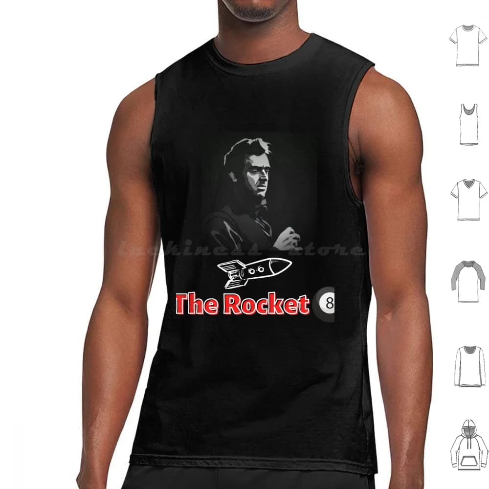 Canotte da snooker The Rocket Ronnie O'Sullivan in cotone stampato The Rocket Ronnie O'Sullivan Snooker Pool Cue Ronnie