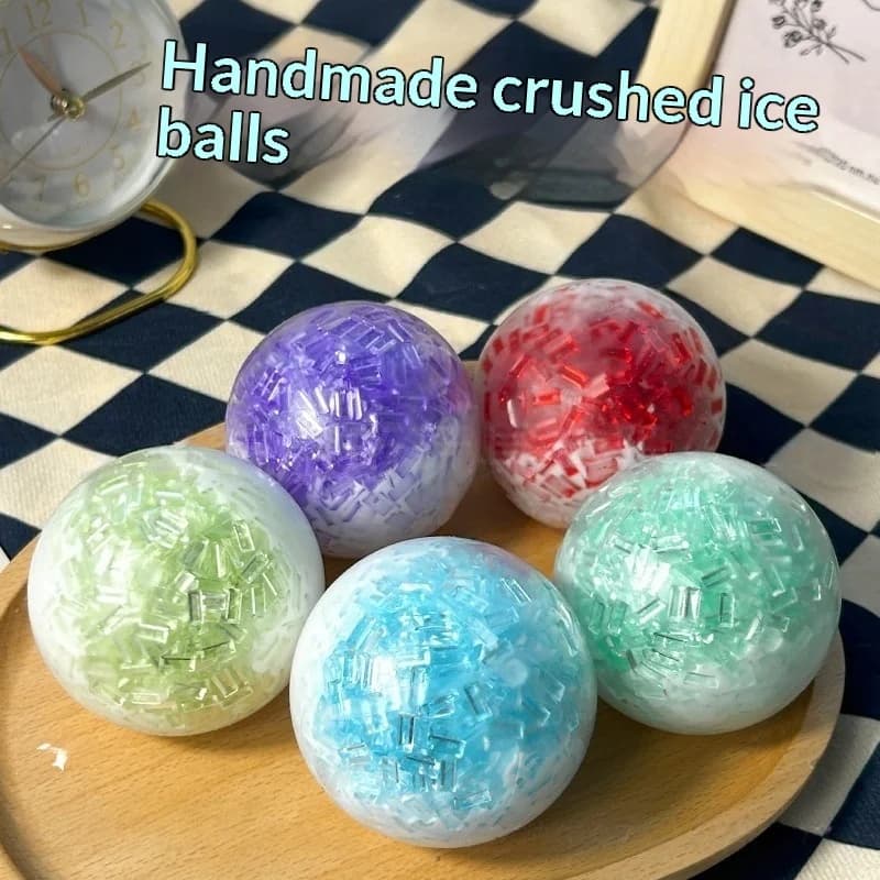1Pcs Ice Cracked Crystal Ball Squishy Toy Slow Rising for Stress and Fidgeting