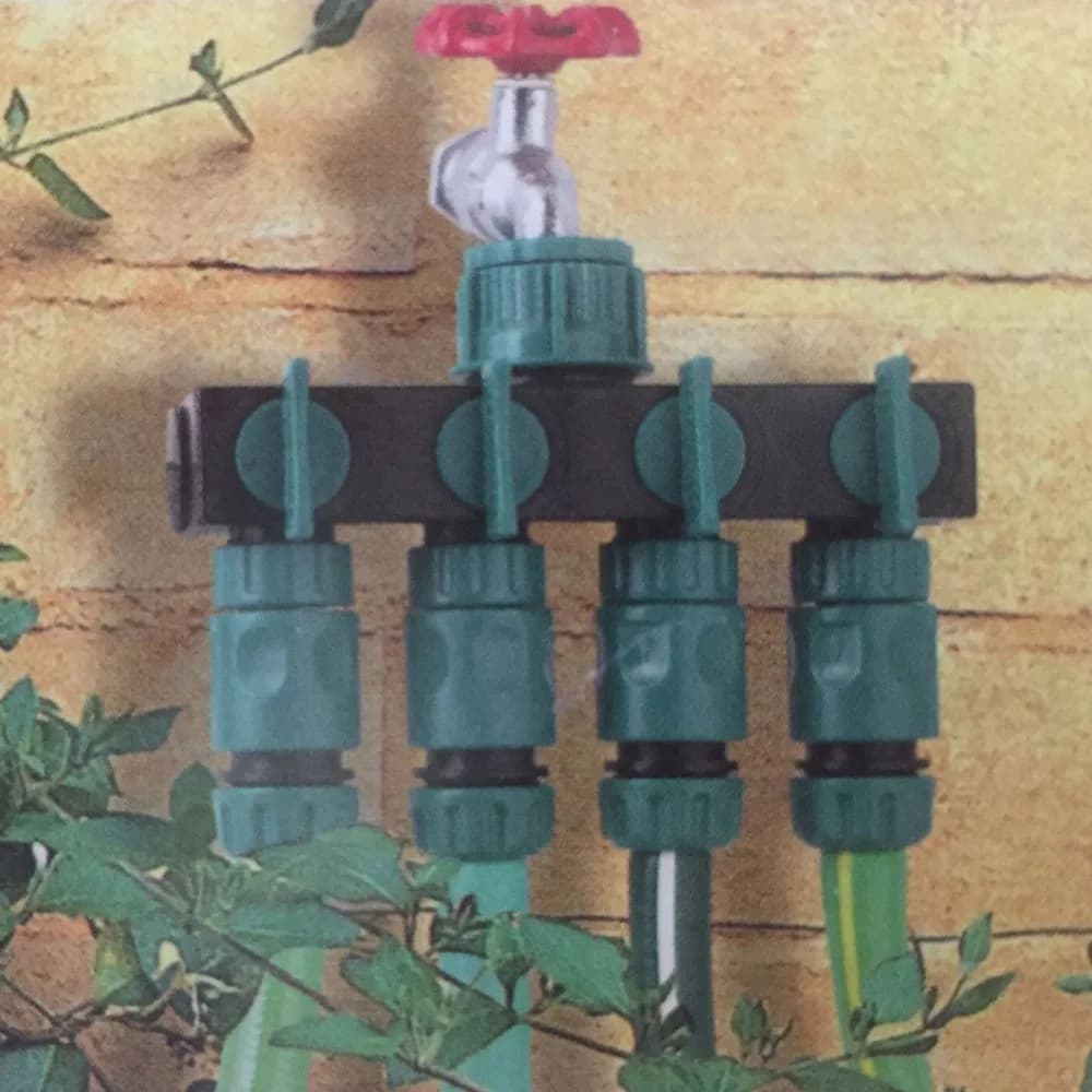 Plastic Garden Hose Splitter 1/2 Inch Inlet 3/4 Inch Inlet Hose Splitter Green Easy Installation Hose Tap Splitter