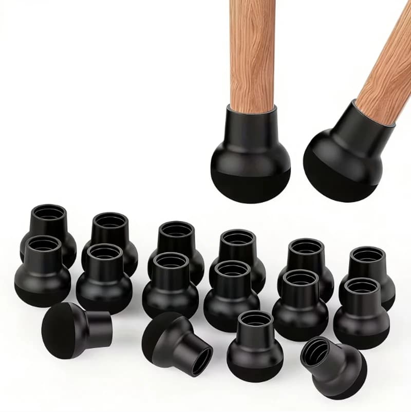 4 Pezzi Nuovi Proteggi-Piedi in Silicone Nero per Sedie con Feltro Avvolgente, Coperture Protettive per Gambe di Sedie e Mobili