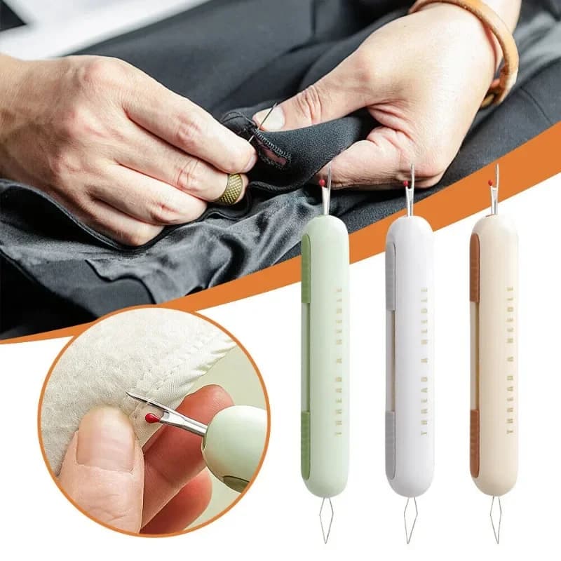 3PCS 2-in-1 Infila ago Seam Rippers Kit Dispositivo di rimozione cuciture e infila Strumento di cucito artigianale fatto a mano fai-da-te