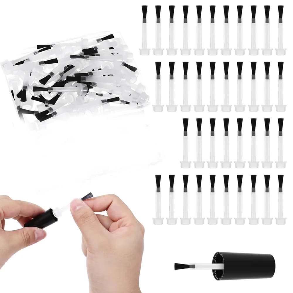 50 Pezzi Pennelli Monouso di Ricambio per Smalto 11*45mm, Mini Pennelli Sostitutivi con Setole Morbide per Liquidi
