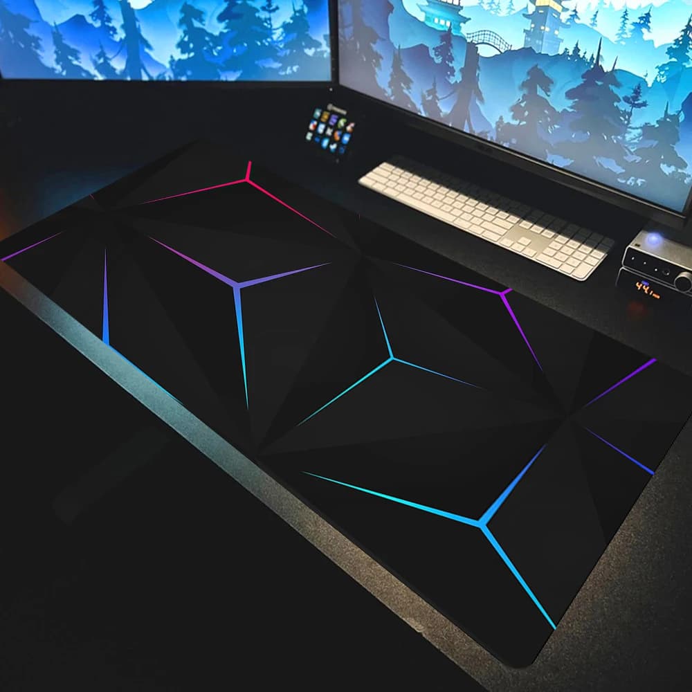 Tappetino per Mouse da Gioco XXL Grande, Design Geometrico Esagonale, Tappetino da Scrivania Carino HD, Tappetino Esteso per Tastiera da Gaming 90x40cm