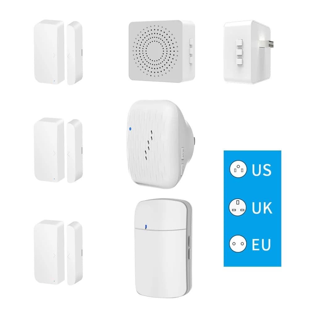 Campanello Wireless RF433 e Sensore di Allarme per Finestre 2-in-1, Suoneria di Sicurezza, Volume Regolabile, Protezione Domestica per Bambini e Proprietà