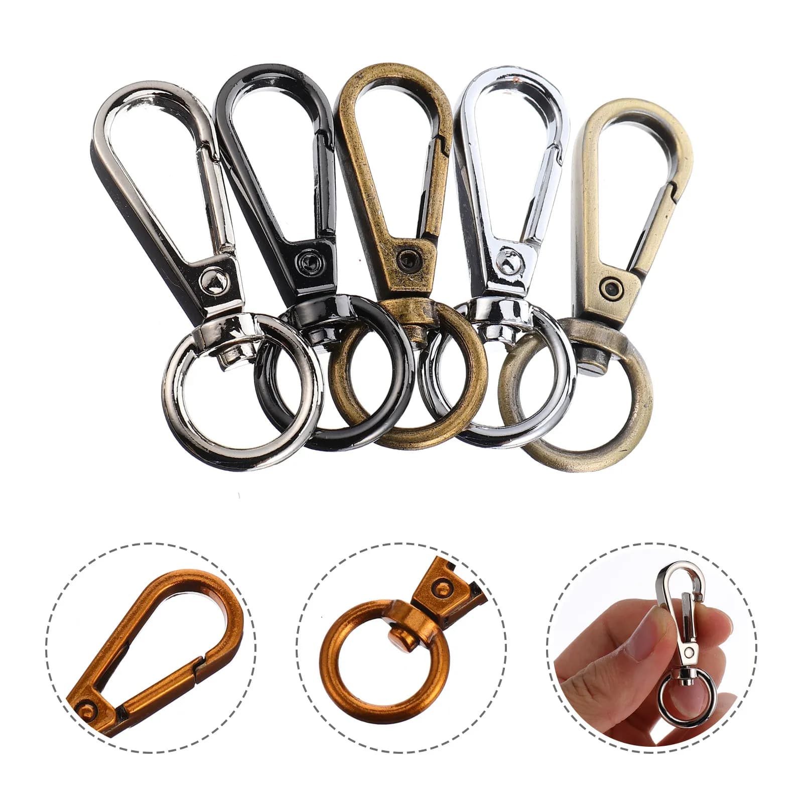 10Pcs Alloy Buckles for Keychain DIY Bag Clasp Luggage Buckle Key Ring Clasp Travel Accessories Jewelry Making Findings Craft