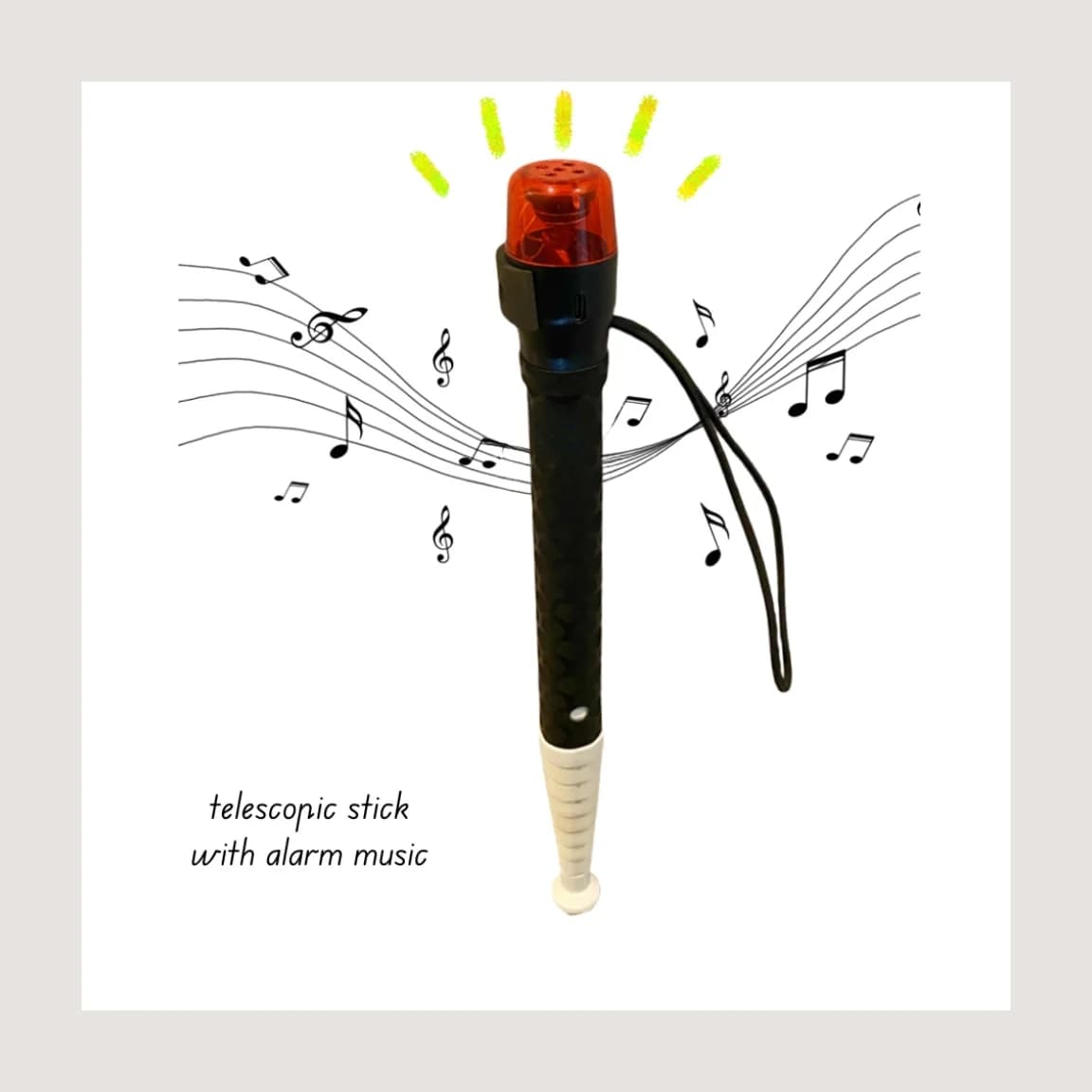 140 cm musical alarm White barrel Retractable Trekking Stick Walking Stick for Old Blind Old Light