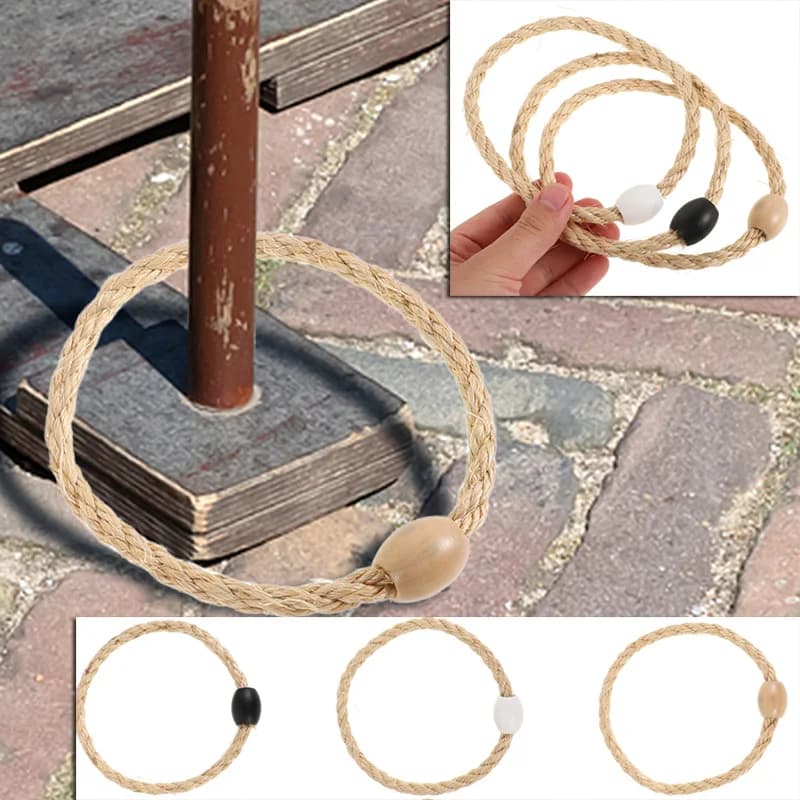 12 Pieces Garden Ring Game Ring Game Boot Game Carnival Rings String Game Set Children for Jumping Cords Children's Bottle for Kids Outdoor Foldable