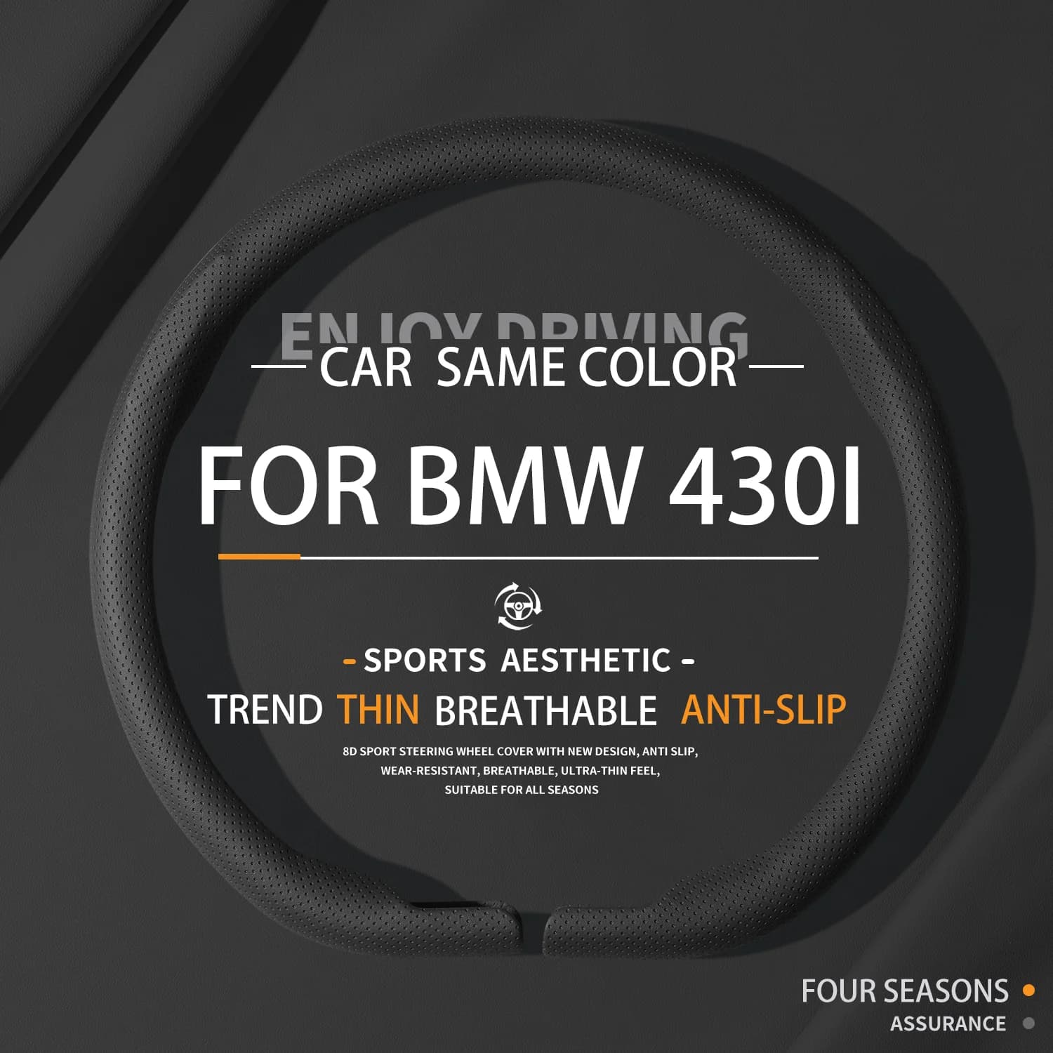 Adatto per BMW 430i, Coprivolante per Auto Sportiva di Lusso, Accessori Interni per Tutte le Stagioni, Traspirante e Antiscivolo