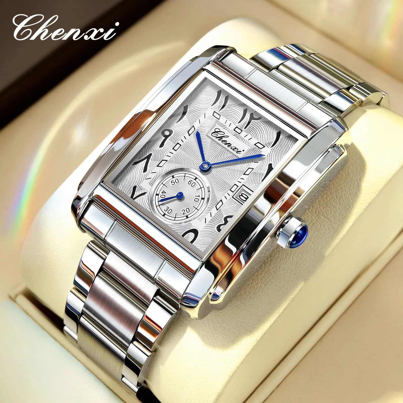 CHENXI Noctilucent Men Watch Calendar Small Second Waterproof Business Quartz Movement Wristwatch Reloj Hombre Relogio Masculino