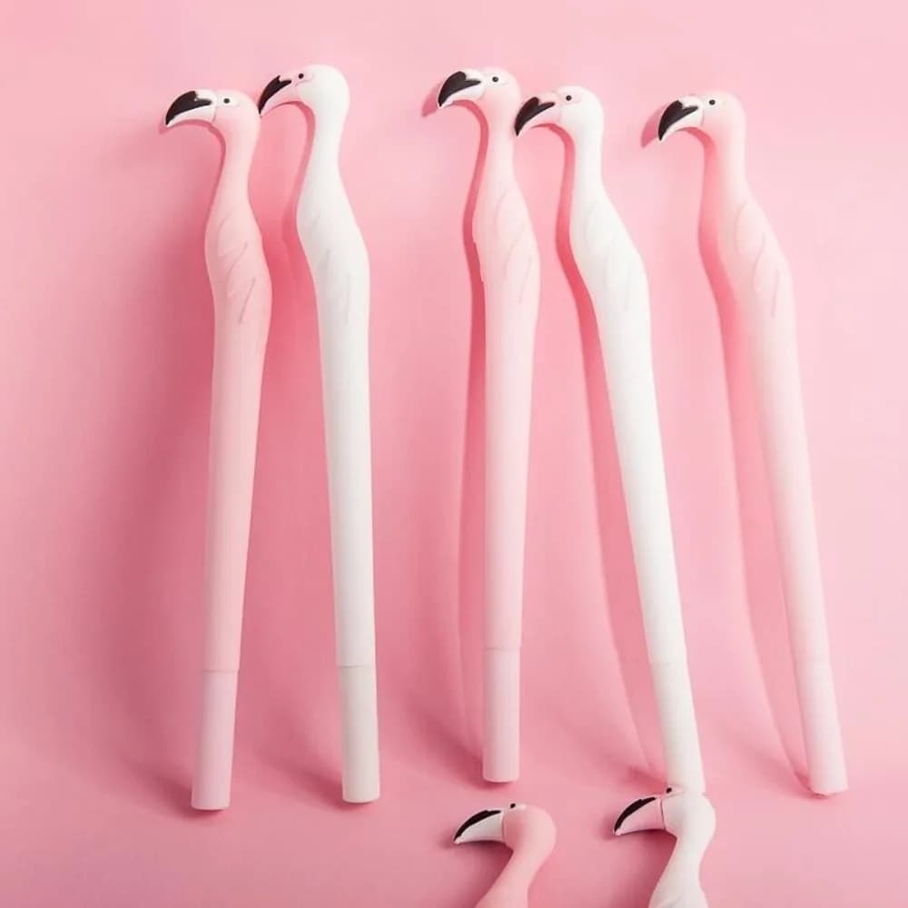 Creative Flamingo Shaped Pen Black 0.5mm Cute Cartoon Neutral Pen Wholesale of Student Office Supplies Student Reward Stationery