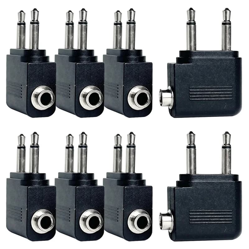 Doppia spina mono da 3,5 mm a jack stereo da 3,5 mm Convertitore audio Connettore Adattatore per cuffie per auricolari da viaggio per compagnia aerea