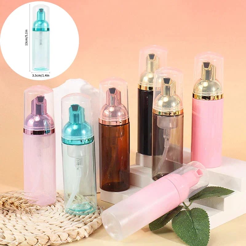 Mini Flacone Vuoto Ricaricabile per Sapone, Bottiglie per Shampoo da Viaggio, Cosmetici, 60ml, Piccolo Dispenser di Schiuma in Plastica