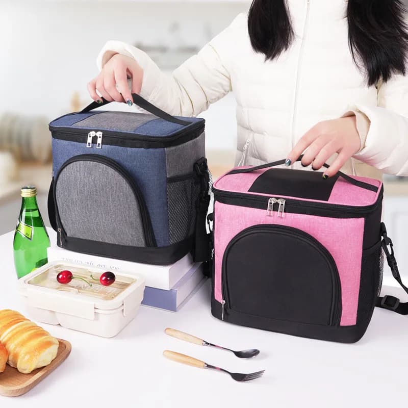 Borsa termica a tracolla abbinata ai colori - Borsa per il ghiaccio fresco Bento per picnic all'aperto