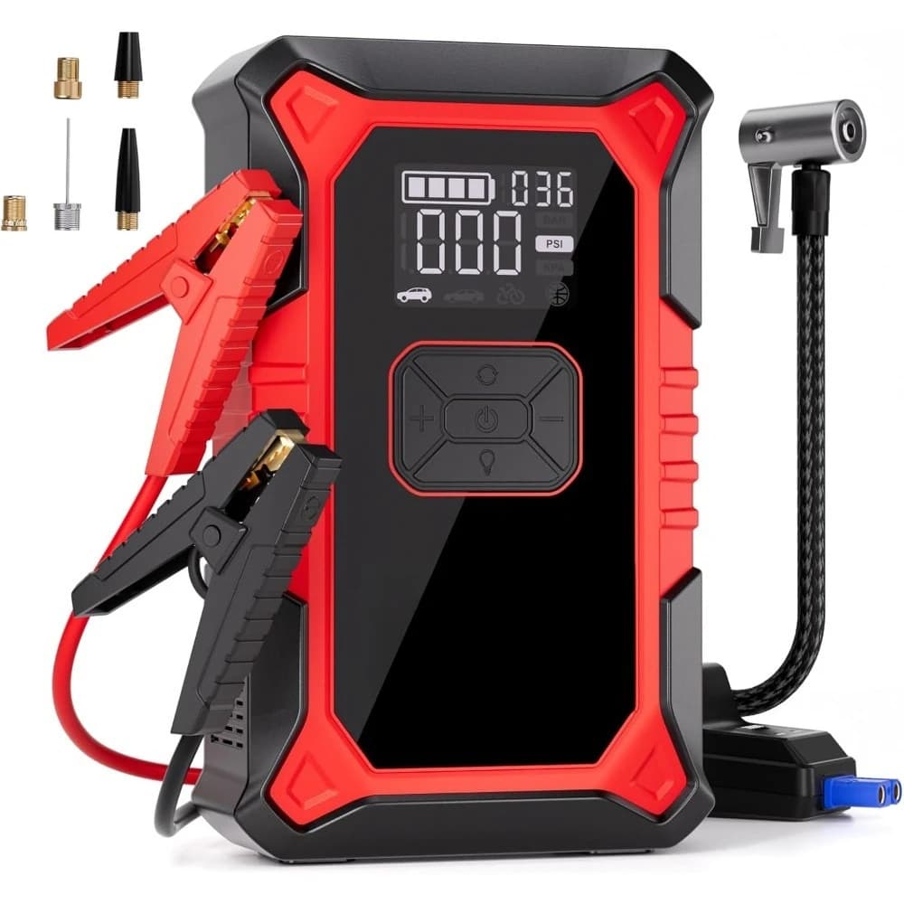 Avviatore di Emergenza Portatile 3000A per Auto con Compressore d'Aria 150PSI per Motori Benzina 9.0L e Diesel 6.5L - Spedizione dagli USA