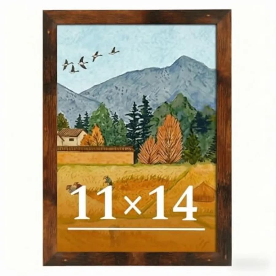 Picture Frame for Wall Display, Brown Picture Frame with Shatter Resistant Plexiglass, Stable and Sturdy 11 x 14 Poster Frame f
