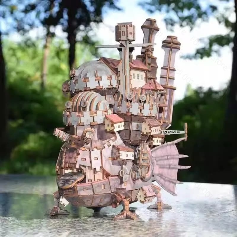 2026 Wooden Moving Castle Assembly Model Building Block Toy Animation Ornament 3d Three-dimensional Puzzle