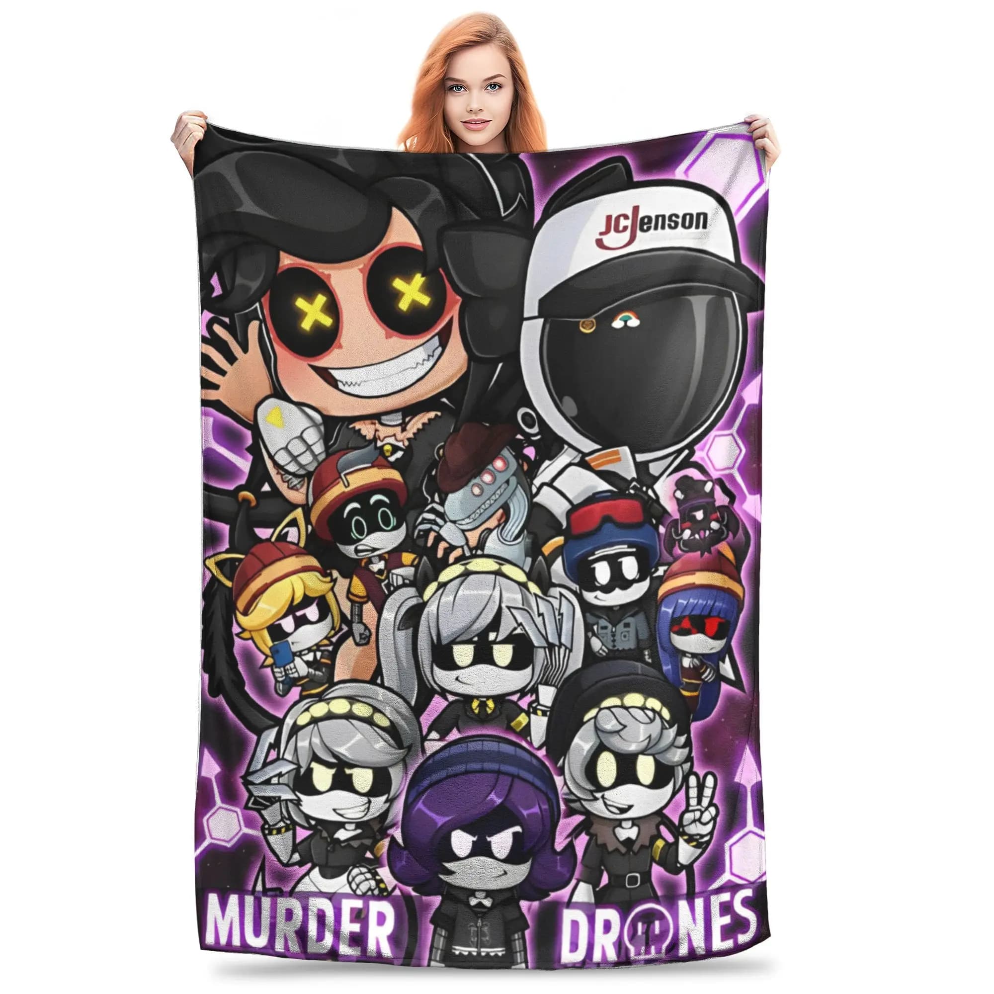 Chibis Murder Drones Coperta da tiro per divano Uzi Doorman Coperta morbida peluche sfocata 50x60 pollici Copriletto di diverse dimensioni